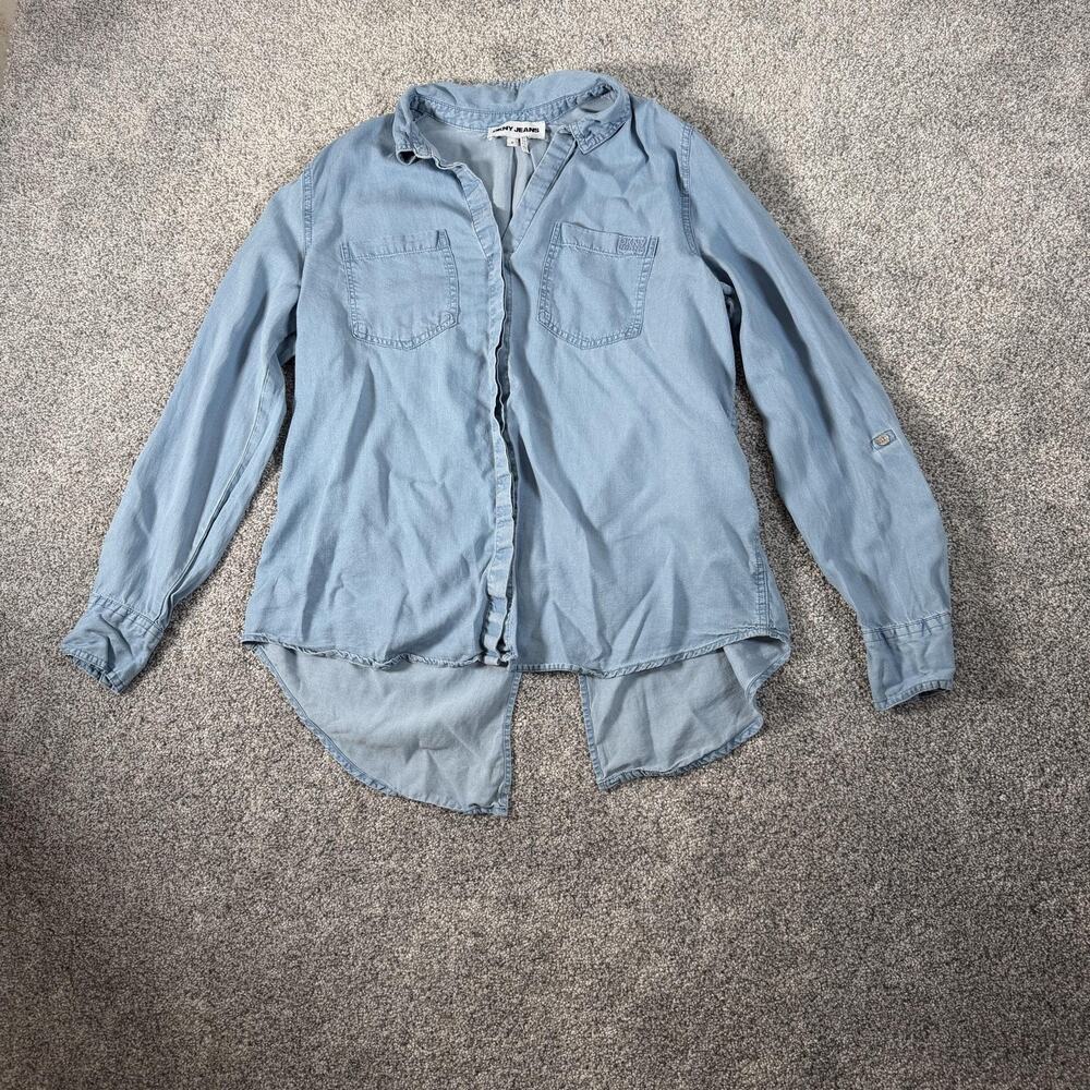 DKNY Jeans Shirt M Split-Back Utility Workwear Coastal Grandma Americana Western